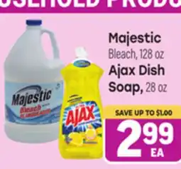Tony’s Fresh Market Majestic Bleach, 128 oz., Ajax Dish Soap, 28 oz offer