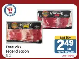 Tony’s Fresh Market Kentucky Legend Bacon offer