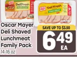 Tony’s Fresh Market Oscar Mayer Deli Shaved Lunchmeat Family Pack offer