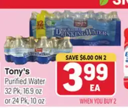 Tony’s Fresh Market Tony's Purified Water offer