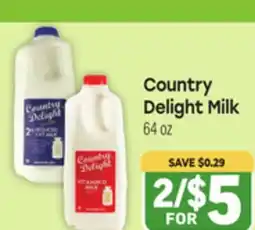 Tony’s Fresh Market Country Delight Milk offer
