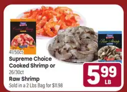 Tony’s Fresh Market 41/50ct Supreme Choice Cooked Shrimp or 26/30ct Raw Shrimp offer