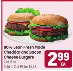 Tony’s Fresh Market 80% Lean Fresh Made Cheddar and Bacon Cheese Burgers offer