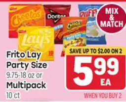 Tony’s Fresh Market Frito Lay Party Size 9.75-18 oz or Multipack 10 ct offer