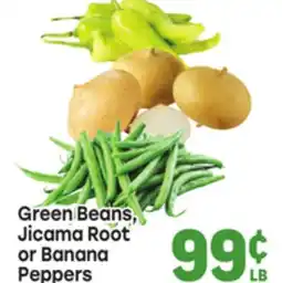 Tony’s Fresh Market Green Beans, Jicama Root or Banana Peppers offer