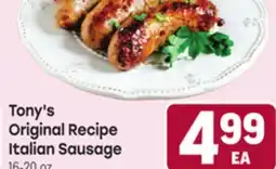 Tony’s Fresh Market Tony's Original Recipe Italian Sausage offer