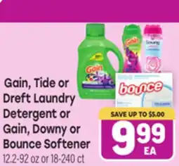 Tony’s Fresh Market Gain, Tide or Dreft Laundry Detergent or Gain, Downy or Bounce Softener offer