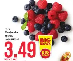 Mariano's 18 oz. Blueberries or 9 oz. Raspberries offer