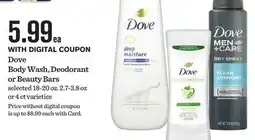 Mariano's Dove Body Wash, Deodorant or Beauty Bars offer