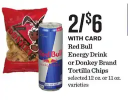 Mariano's Red Bull Energy Drink or Donkey Brand Tortilla Chips offer