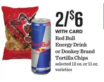 Mariano's Red Bull Energy Drink or Donkey Brand Tortilla Chips offer