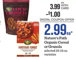 Mariano's Nature's Path Organic Cereal or Granola offer