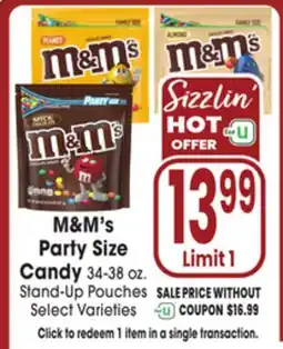 Jewel-Osco M & M' s Party Size Candy offer