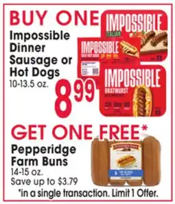 Jewel-Osco Impossible Dinner Sausage or Hot Dogs offer