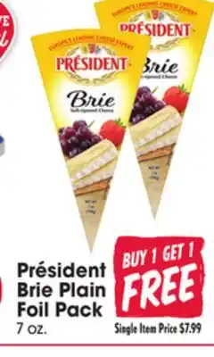 Jewel-Osco Président Brie Plain Foil Pack offer