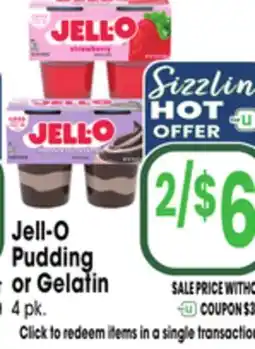 Jewel-Osco Jell-O Pudding or Gelatin offer