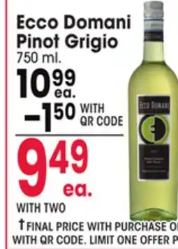 Jewel-Osco Ecco Domani Pinot Grigio offer