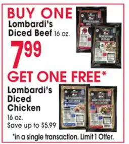 Jewel-Osco Lombardi's Diced Beef offer