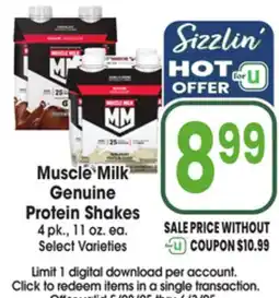 Jewel-Osco Muscle Milk Genuine Protein Shakes offer