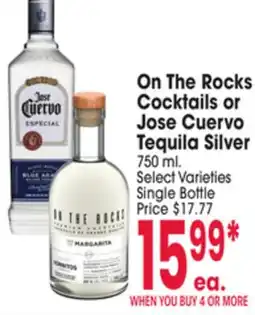 Jewel-Osco On The Rocks Cocktails or Jose Cuervo Tequila Silver offer