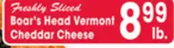 Jewel-Osco Freshly Sliced Boar's Head Vermont Cheddar Cheese offer