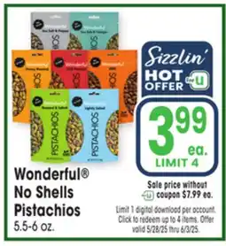 Jewel-Osco Wonderful No Shells Pistachios offer