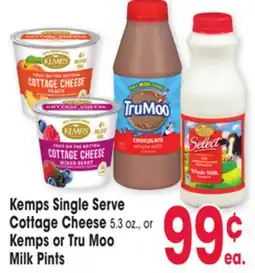 Jewel-Osco Kemps Single Serve Cottage Cheese 5.3 oz., or Kemps or Tru Moo Milk Pints offer