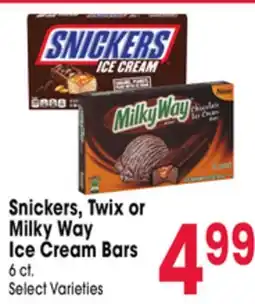 Jewel-Osco Snickers, Twix or Milky Way Ice Cream Bars offer