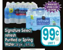Jewel-Osco Signature Select refresh Purified or Spring Water offer