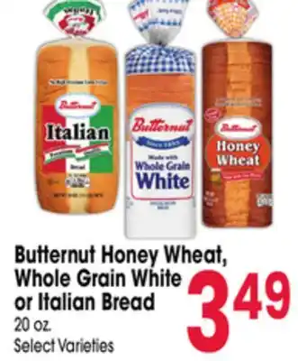 Jewel-Osco Butternut Honey Wheat, Whole Grain White or Italian Bread offer