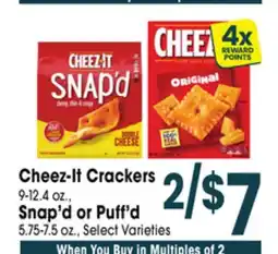 Jewel-Osco Cheez-It Crackers 9-12.4 oz., Snap'd or Puff'd oz offer