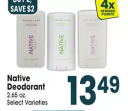 Jewel-Osco Native Deodorant offer