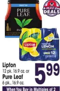 Jewel-Osco Lipton 12 pk. 16.9 oz. or Pure Leaf 6 pk., 16.9 oz offer