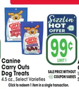 Jewel-Osco Canine Carry Outs Dog Treats offer