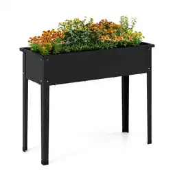 Walmart Costway Raised Garden Bed Elevated Metal Planter Box with Legs Drainage Holes Gardening Box offer