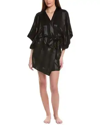 Walmart Natori womens Satin Jacquard Stripe Wrap, l, Black offer