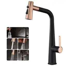 Walmart Black and Gold Kitchen Sink Faucet with Pull-Down Sprayer offer