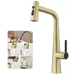 Walmart Gold Brass Kitchen Sink Faucet with Adjustable Temperature offer