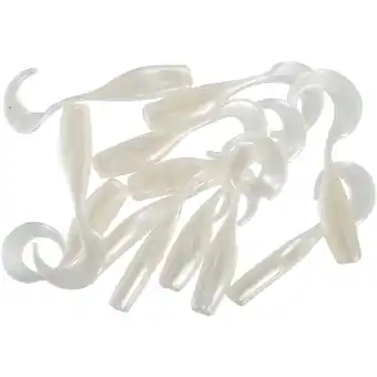 Walmart Creme 2 Curl Tail Shad Lure, Pearl, 12 Pack offer