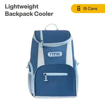 Walmart RTIC 15 Can Lightweight Backpack Insulated Cooler with Pockets, Pond offer