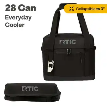 Walmart RTIC 28 Can Everyday Soft Cooler, 27 qt Collapsible with Bottle Opener, Black offer