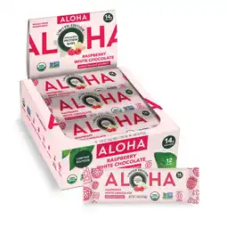 Walmart ALOHA, Plant Based Protein Bars, Raspberry White Chocolate (Pack of 12) offer