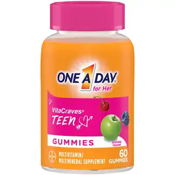 Walmart One A Day Teen for Her Multivitamin Gummies, 60 Count offer