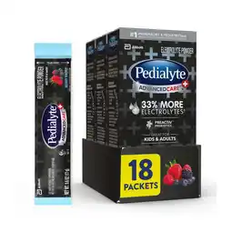 Walmart Pedialyte AdvancedCare Plus Electrolyte Powder, Berry Frost, 18 Powder Packets offer