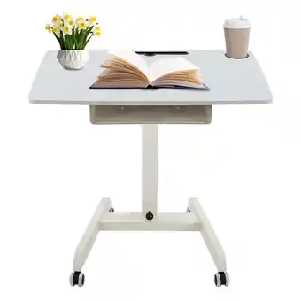 Walmart Adjustable Laptop Sofa Desk Rolling Height Angle Overbed Food Tray Table Stand offer