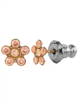 Walmart Brilliance Fine Girls/Tween 14K Pink Gold CZ Flower Stud Earrings offer
