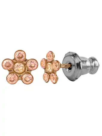 Walmart Brilliance Fine Girls/Tween 14K Pink Gold CZ Flower Stud Earrings offer
