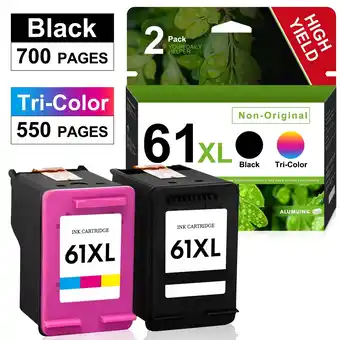 Walmart 61XL Ink Compatible for HP 61 XL Ink Cartridges Comb Pack for 5530 4500 Printer (Black Tri-Color) offer