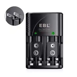 Walmart EBL Battery Charger for AA, AAA, 9V Ni_MH Ni_CD Rechargeable Batteries (3 in 1) offer