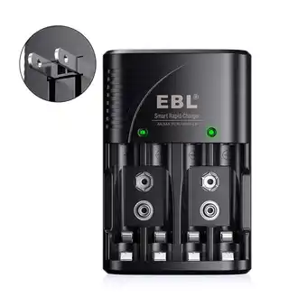 Walmart EBL Battery Charger for AA, AAA, 9V Ni_MH Ni_CD Rechargeable Batteries (3 in 1) offer